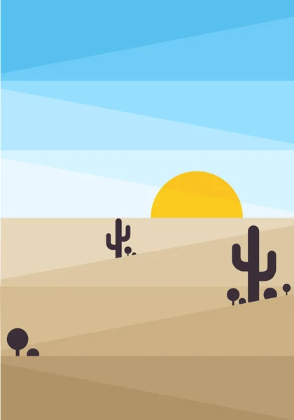 Moderne Minimalistische Abstrakte Illustration Natürliche Abstrakte Landschaft Hintergrund Sonne Himmel — Stockvektor