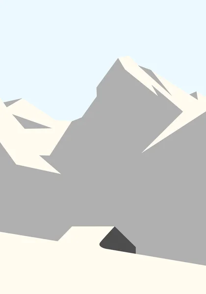 Eine Eisberg Landschaft Mit Einem Haus Davor Vektor Illustrationshintergrund Für — Stockvektor