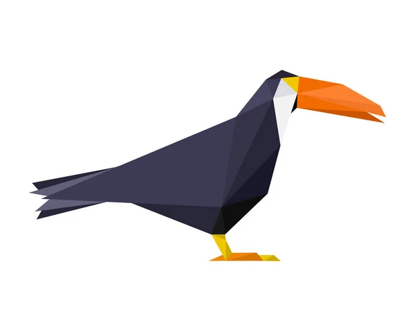 Starling Fågel Polygon Konst Bild Vektor Illustration — Stock vektor