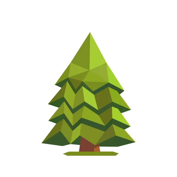 Polygonal Art Image Tree Vector Illustration Pine Tree Icon — Stock Vector