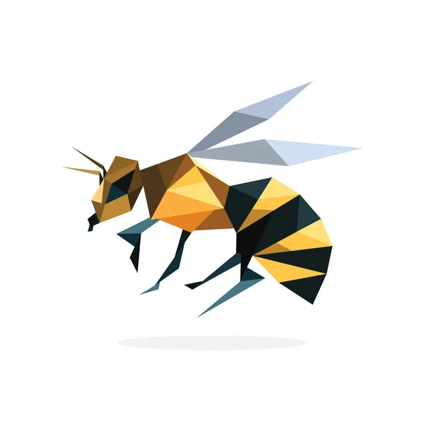 Polygon Bee Art Image Vector Illustration — Stock Vector