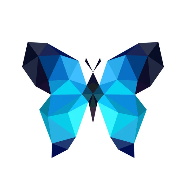 Motýlí Polygonový Obraz Obrázek Vektoru Lásky — Stockový vektor