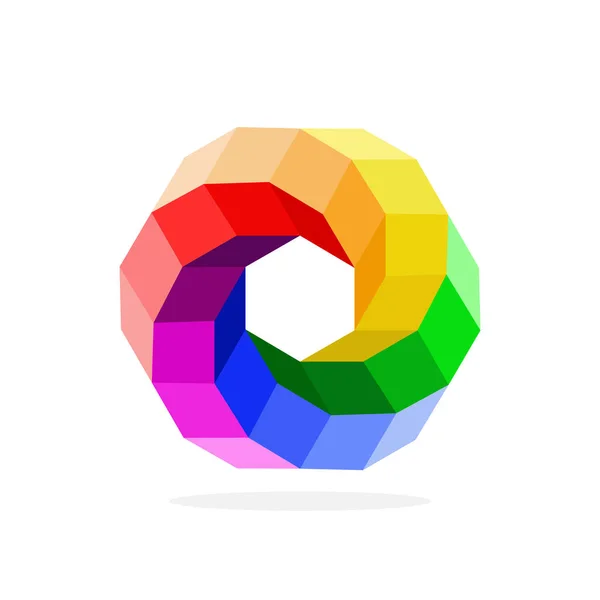 Polygon Art Circle Logo Bild Bunte Vektorillustration — Stockvektor