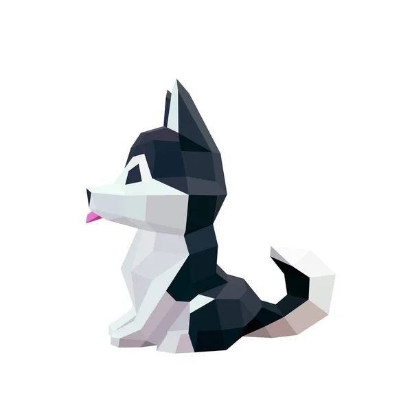 Low Poly Hunde Image Vektor Illustration Eines Welpen — Stockvektor