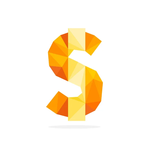 Icône Dollar Polygonal Illustration Vectorielle Logo — Image vectorielle