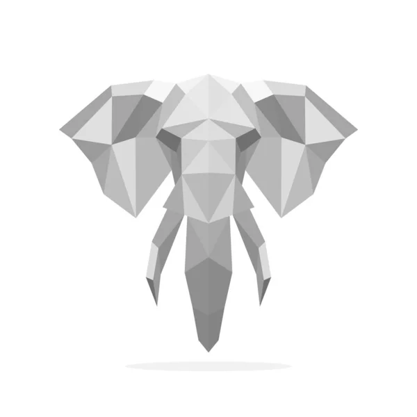 Imagen Elefante Poligonal Logo Vector Ilustración — Vector de stock