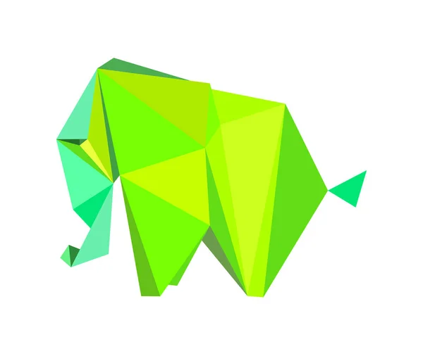Polígono Elefante Imagen Arte Ilustración Vectorial — Vector de stock