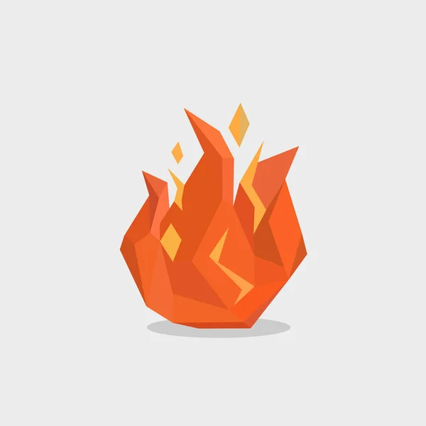 Image Polygonal Fire Fire Logo Vector Illustration Low Poly — Stock Vector