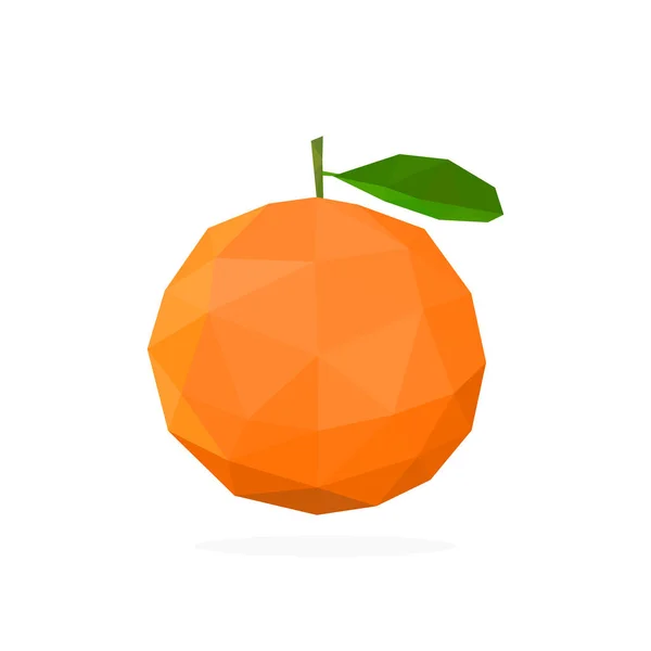 Citrus Polygonal Art Vektor Ilustrasi Dari Ikon Buah Oranye - Stok Vektor