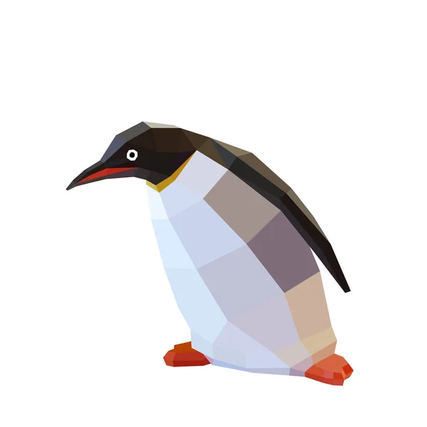 Low Poly Pinguin Bild Pinguin Logo Vektor Illustration — Stockvektor