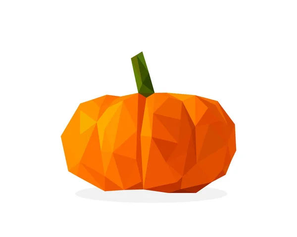 Immagine Della Zucca Poligonale Logo Illustrazione Vettoriale Halloween — Vettoriale Stock