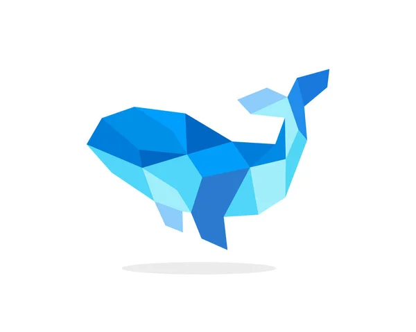 Polygonal Image Whale Logo Vector Illustration — Stock Vector