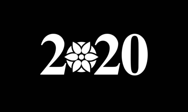 Boldog Évet 2020 Logó Szöveges Tervezés Prospektus Minta Kártya Banner — Stock Vector