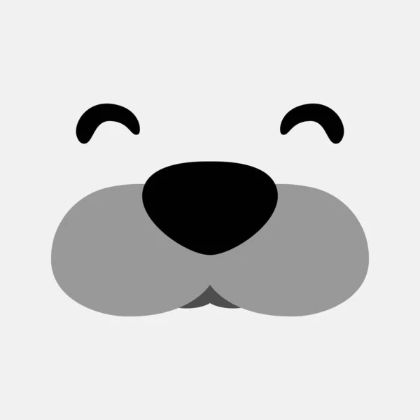 Собака Обличчям Мультфільму Простий Милий Дизайн Футболки Тварин Дітей Векторні — стоковий вектор