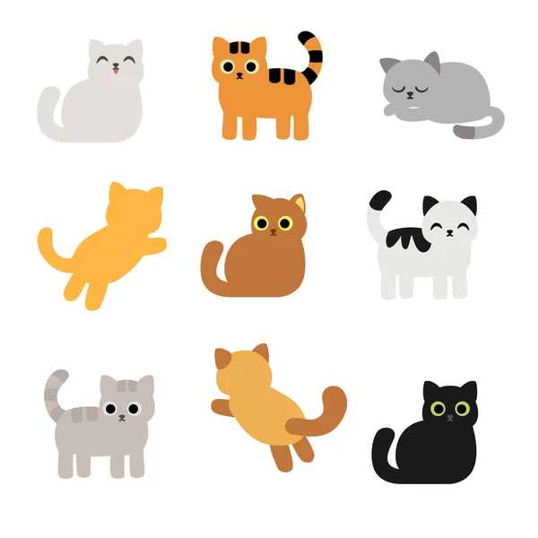 Une Collection Images Dessins Animés Pour Chats Pour Conception Web — Image vectorielle