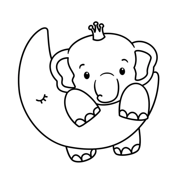 Elefántok Holdon Képek Pólók Festéséhez Gyerekeknek — Stock Vector