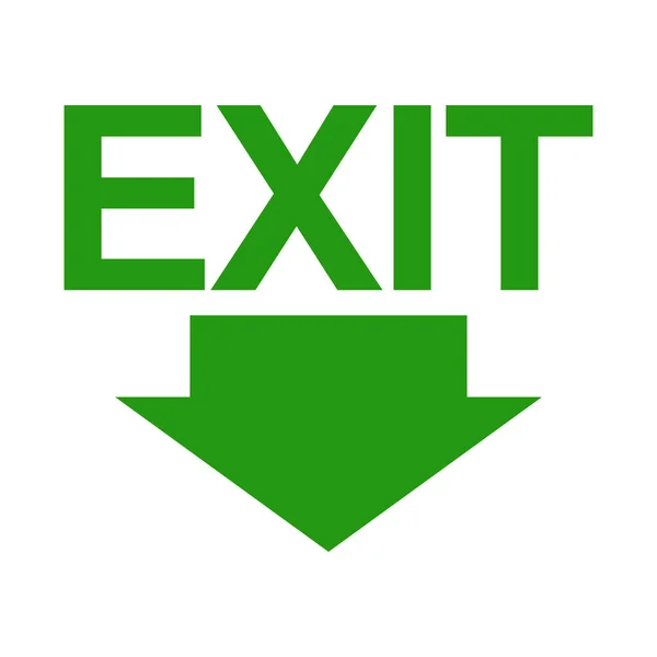 Green Exit Sign Vector Illustration — Stock Vector