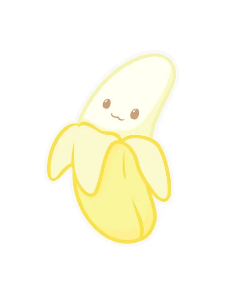 Entzückende Bananen Ikone Niedliche Bananenbild Aufkleber Logo Vektor Illustration — Stockvektor