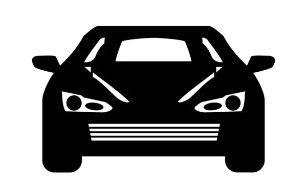 Een Auto Monochrome Pictogram Sport Auto Pictogram Vector Witte Achtergrond — Stockvector