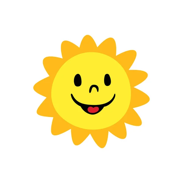 Cartoon Vector Sun Adorable Colorful Sun Illustration — Stock Vector