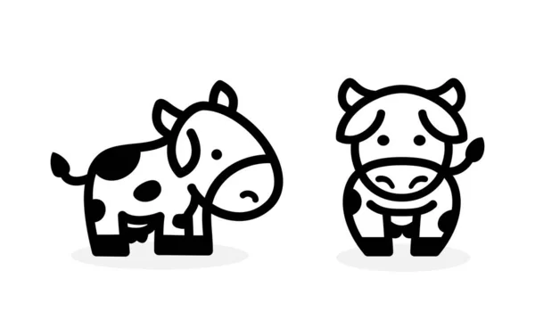 Ícone Vaca Isolado Fundo Branco Ilustração Vetorial —  Vetores de Stock