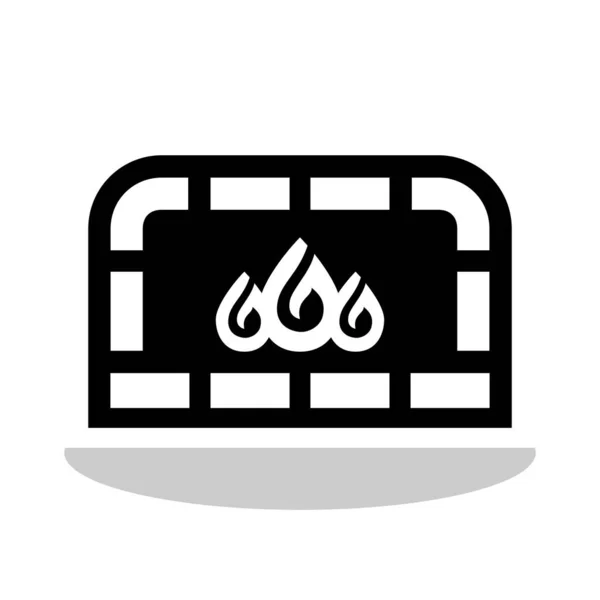Şömine Ikonu Görüntüsü Logo Vektör Illüstrasyonu — Stok Vektör