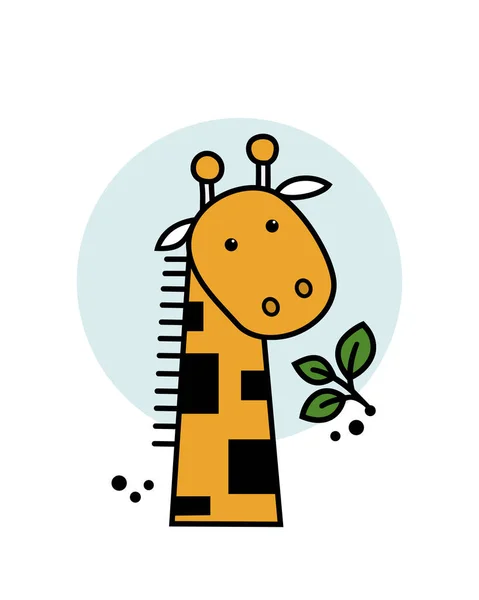 Icona Della Testa Del Fumetto Giraffa Sfondo Bianco Isolato Illustrazione — Vettoriale Stock