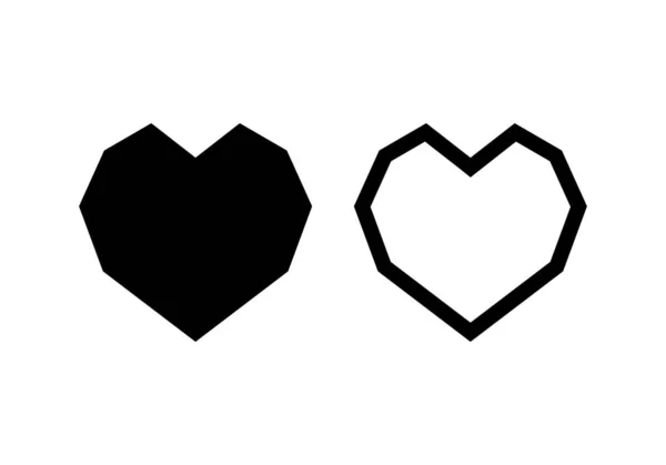 Icône Contour Solid Love Coeur Noir Pour Web Les Applications — Image vectorielle