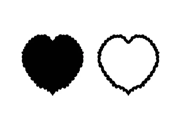Solid Love Icon Outline Black Heart Web Apps Heart Symbol — Stock Vector