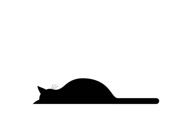 Tembel kedi. Uyuyan kedi ikonu. Beyaz arkaplanda izole