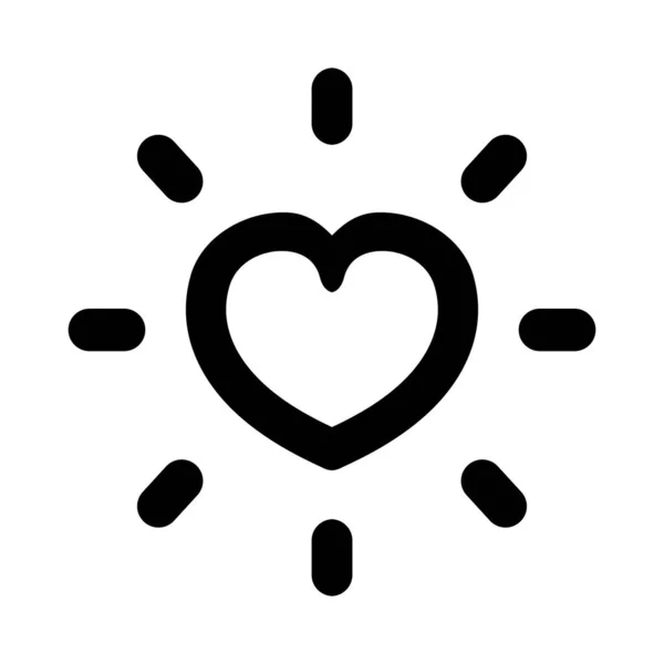 Bright Heart Icon Vector Černé Srdce Pro Web Aplikaci Láska — Stockový vektor