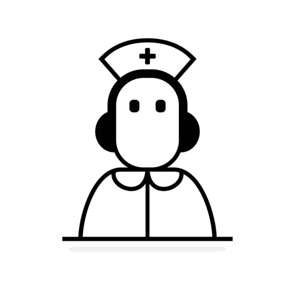 Este Icono Enfermera Ilustración Vectorial Para Aplicación Web — Archivo Imágenes Vectoriales