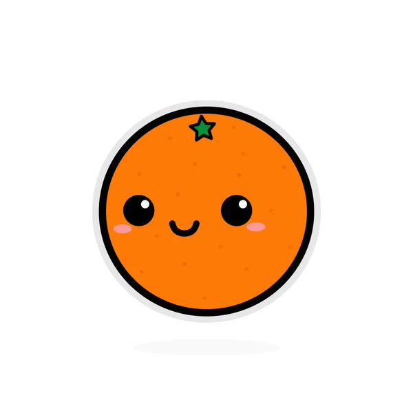 Pomarańczowa Ikona Logo Cytrusów Kawajskich Ilustracja Wektorowa Naklejki Owocowej — Wektor stockowy