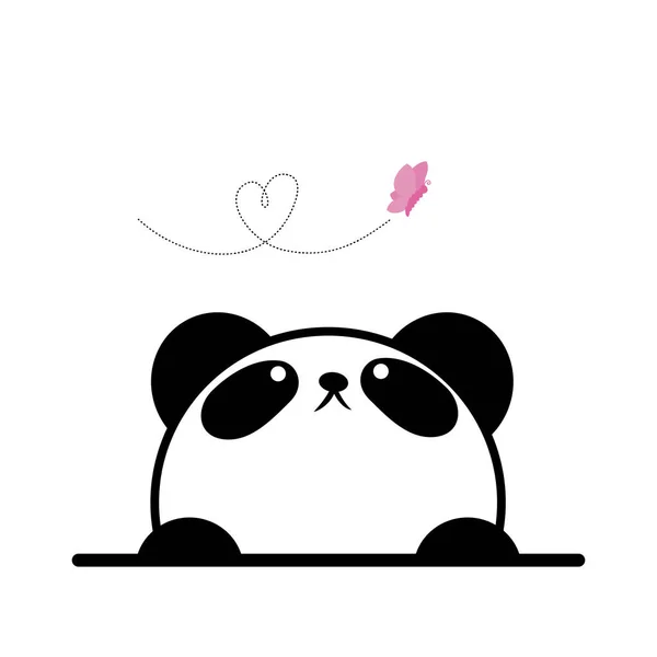 Cute Panda Cartoon Panda Icon Animal Logo Vector Illustration — Stock Vector