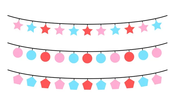Повішення Прапора Party Background Flags Star Circle Pentagon Векторний Приклад — стоковий вектор