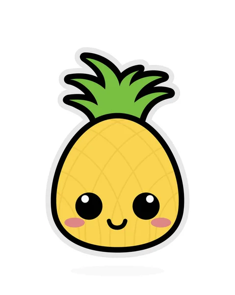 Ikona Ananasowa Logo Ananasa Kawajskiego Ilustracja Wektorowa Naklejki Owocowej — Wektor stockowy