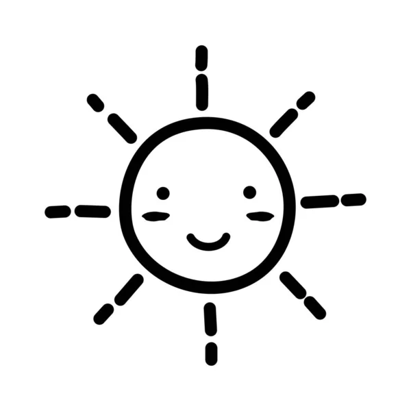 Semiling Sun Vector Icon Adorable Sun Illustration — Stock Vector