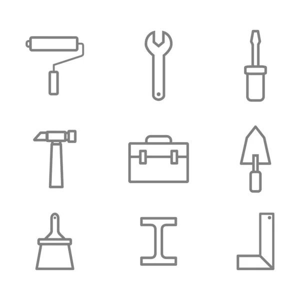 Carpentry Icon Set Vector Icon Illustration — Stock Vector