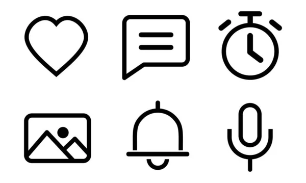 Ikon Set Sociala Nätverk Tecken För App Och Webb Temaikonen — Stock vektor