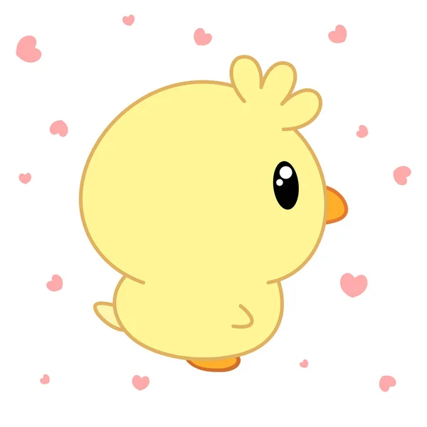 Chica Dibujos Animados Lindo Animal Pollo Simple Ilustración Vectorial — Archivo Imágenes Vectoriales