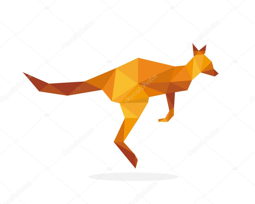 Polygon kangaroo art image. vector illustration