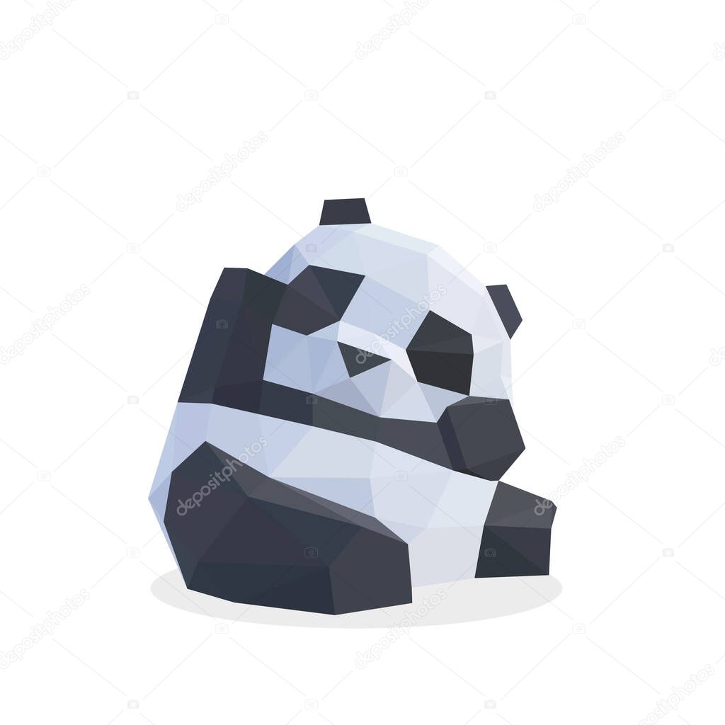 Polygonal art image of a panda. Low poly cute panda. vector illustration.