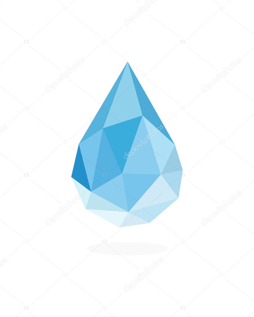 Polygonal art image of water drops. vector illustration