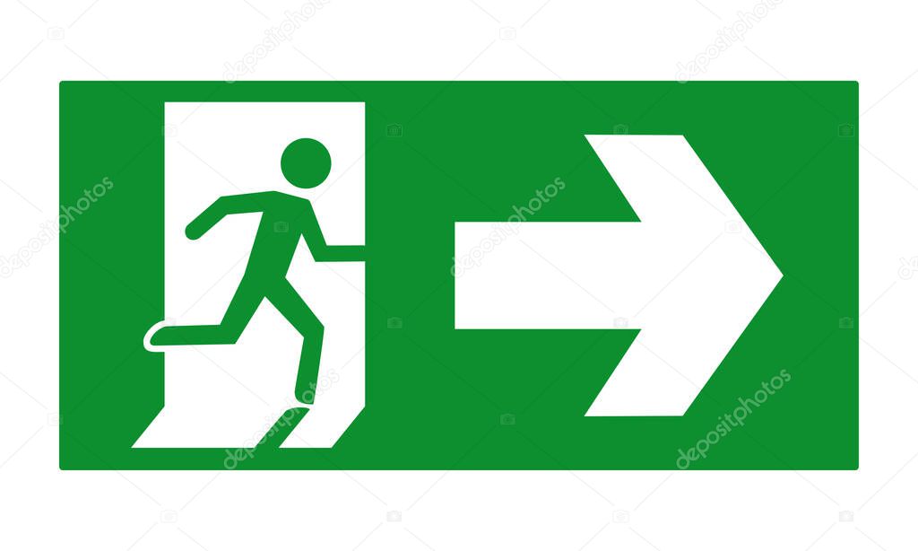 exit sign on green and white for emergency