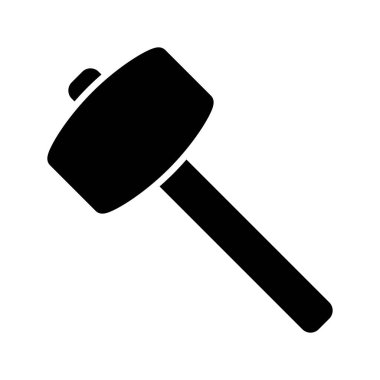 Kauçuk Çekiç simge tasarım şablonu. Beyaz arkaplanda izole edilmiş düz biçimdeki vektör simgesi tasarımı.