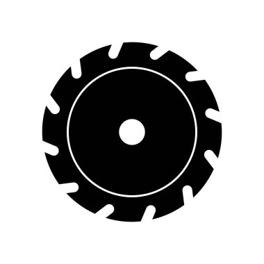 Dairesel testere ikonu. Beyaz arkaplanda vektör illüstrasyonu.