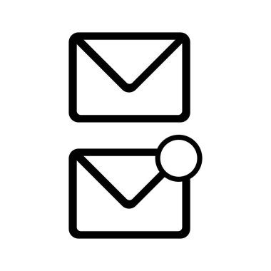 E- posta simgesi. Şeffaf arkaplanı olan zarf işareti. Vektör illüstrasyonu.