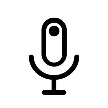 Mikrofon ikonu vektör kayıt sembolü. Vektör çizimi. Düz tasarım biçimi.