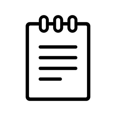 Not simgesi. Web ve mobil, düz tasarım biçimi için ince çizgi alınıyor.