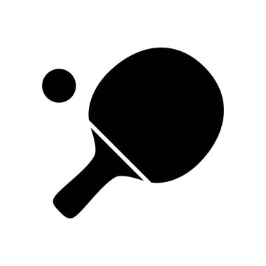 Masa tenisi ikonu. beyaz arkaplanda masa tenisi ikonu çizimi.